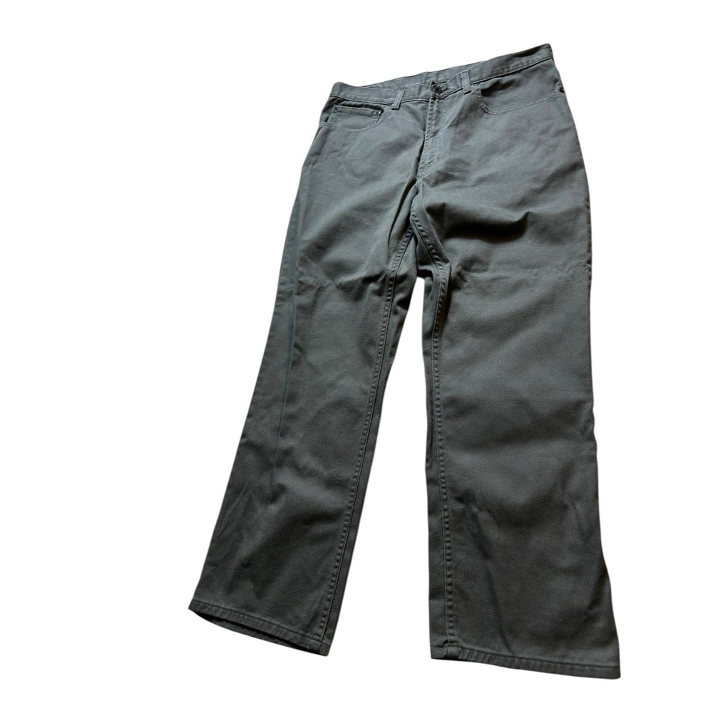 Vintage LL Bean Jeans Mens‎ Straight Leg Size 36x30 Tan Olive Green Denim